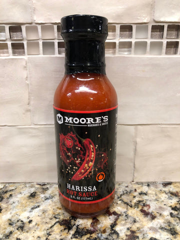 3 BOTTLES Moore's Spicy Harissa Hot Sauce 6 Oz Marinade Pepper Pasta Eggs