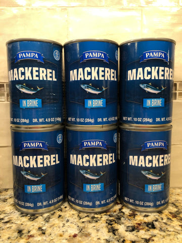 6 CANS Pampa Mackerel in Brine 10 oz Can Tin Fish Herring Salmon Fillets