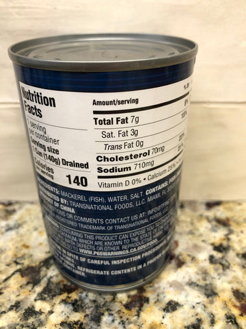 6 Cans Pampa Mackerel in Brine 10 oz Can