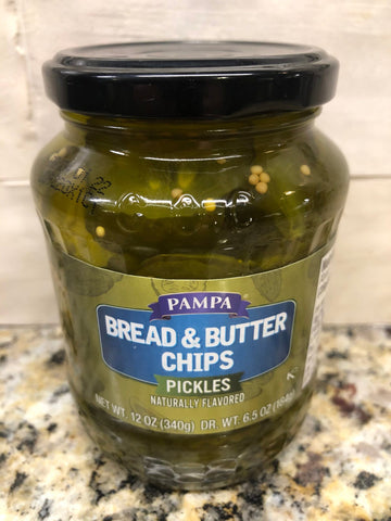 4 JARS Pampa Bread & Butter Pickle Chips 12 oz Jar Sweet Salad Sub Sandwich