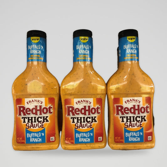 3 Bottles of Frank's Red Hot Buffalo 'n Ranch Thick Sauce, 12 oz