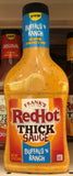 3 BOTTLES Frank's Red Hot Buffalo 'N Ranch Thick Sauce 12 oz Pizza Wings Dip