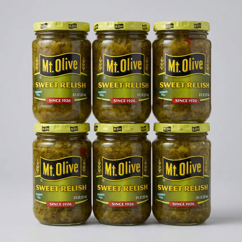 6 Jars of Mount Olive Sweet Pickle Relish, 8 oz