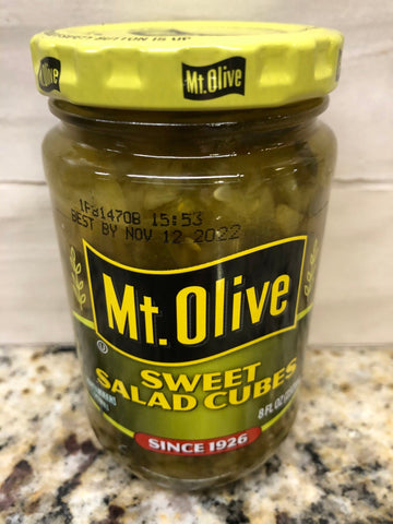 6 Jars of Mount Olive Sweet Salad Cubes, 8 oz