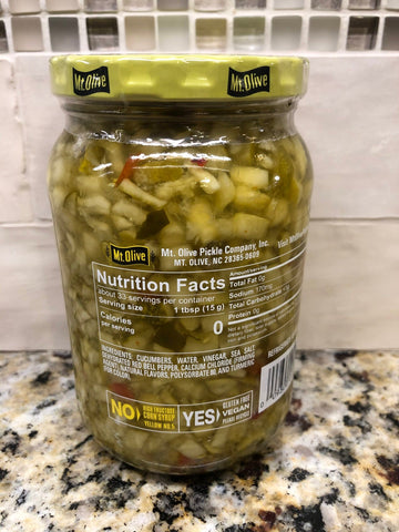 3 Jars of Mount Olive Simply Relish Deli Style Dill Pickle Relish, 16 oz