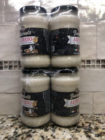 4 Jars Botticelli Premium Alfredo Sauce 14.5 oz Spaghetti Pasta Creamy Cheese