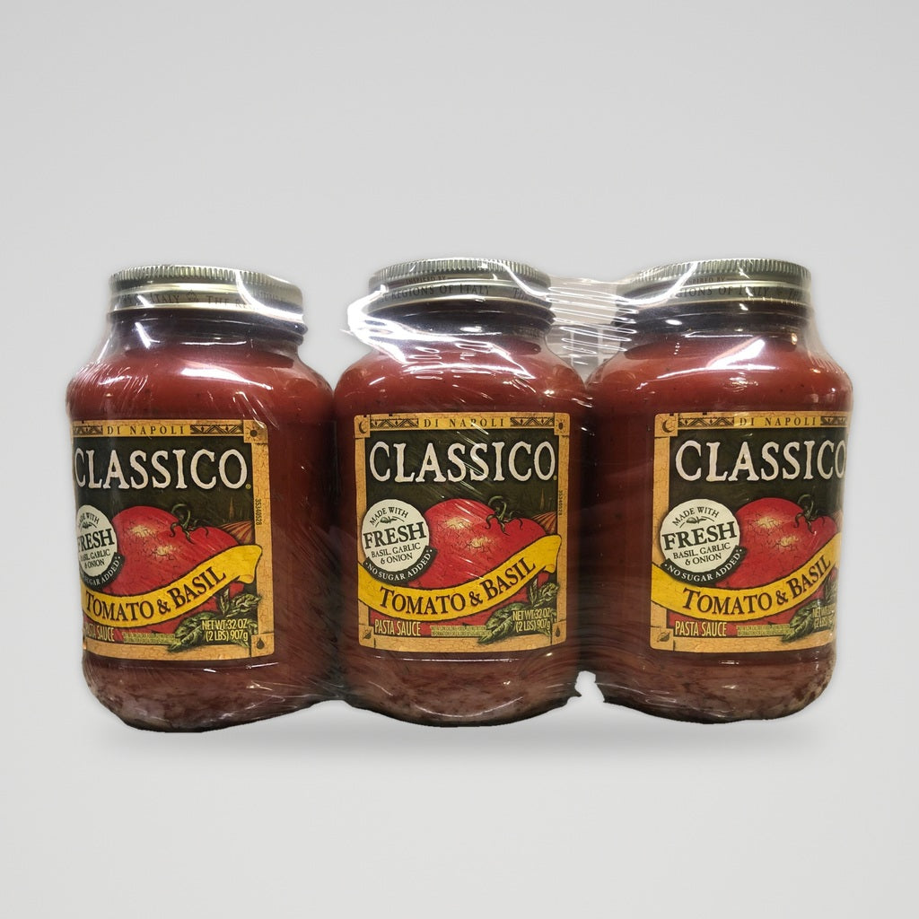 3 Jars Classico Tomato & Basil Pasta Sauce Spaghetti Lasagna