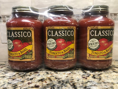 3 Jars Classico Tomato & Basil Pasta Sauce Spaghetti Lasagna