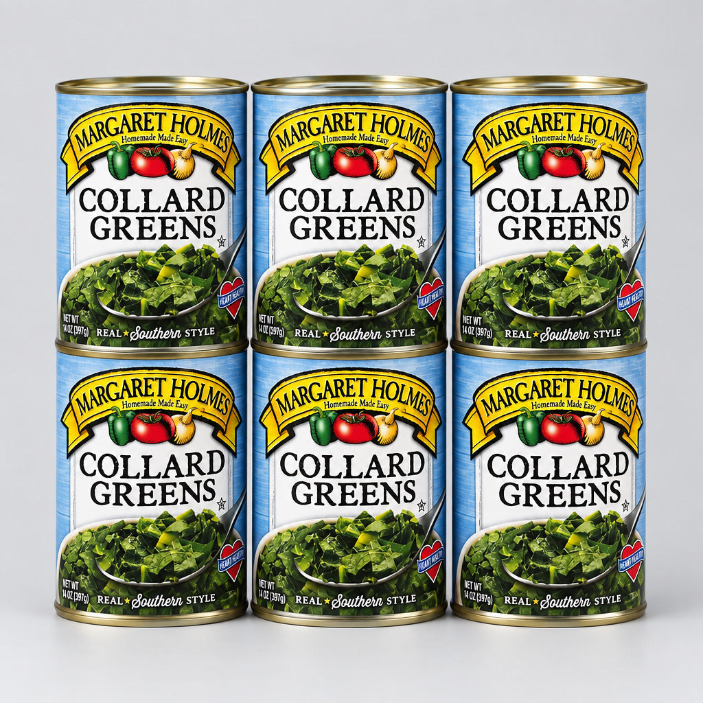 6 Cans of Margaret Holmes Southern Style Collard Greens, 14.5 oz