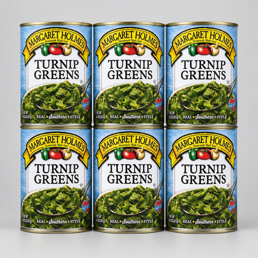 6 Cans of Margaret Holmes Southern Style Turnip Greens, 14.5 oz