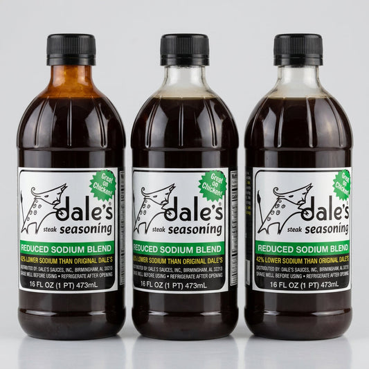 3 Bottles of Dale's Seasoning Reduced Sodium Steak Seasoning, 16 oz