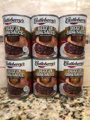 6 CANS Castleberry's Beef in BBQ Sauce Ranch Style 10.5 oz Sandwich Pulled Meat