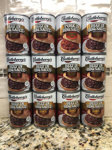 12 CANS Castleberry's Beef in BBQ Sauce Ranch Style 10.5 oz Sandwich Pulled Meat