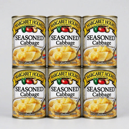 6 Cans of Margaret Holmes Southern Style Seasoned Cabbage, 15 oz