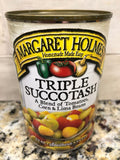 6 Cans of Margaret Holmes Triple Succotash corn beans tomatoes, 14.5 oz