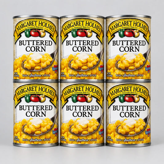 6 Cans of Margaret Holmes Southern Style Buttered Corn, 15 oz