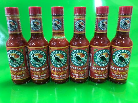 6 Bottles Tropical Pepper Co XXXtra Hot Habanero Pepper Sauce 5 Oz Extra