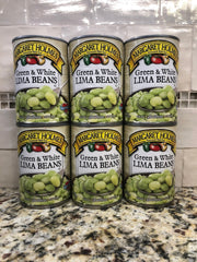 6 CANS Margaret Holmes Southern Style Green and White Lima Beans 15 oz Can