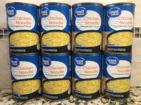 8 CANS Great Value Condensed Chicken Noodle Soup 10.5 oz Can