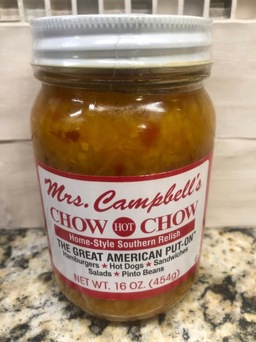 3 JARS Mrs Campbell's Hot Chow Chow Onion Pickle Relish Beans