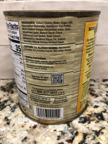 4 Cans of Margaret Holmes Southern Style Seasoned Collard Greens, 27 oz