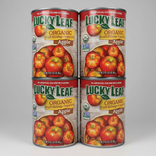 4 Cans of Lucky Leaf Organic Apple Fruit Filling, 21 oz