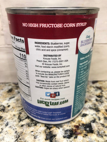 4 CANS Lucky Leaf Premium Blueberry Fruit Filling & Topping 21 oz Can Pie