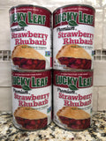 4 CANS Lucky Leaf Premium Strawberry Rhubarb Fruit Filling & Topping 21 oz Pie