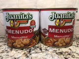 2 BIG CANS Juanita's Menudo 5 lb 14 oz can Soup Tripe Bone Stock Hominy