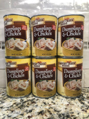 6 CANS Comfort Creek Dumplings & Chicken 15 oz Can Pastry Biscuit heat & eat