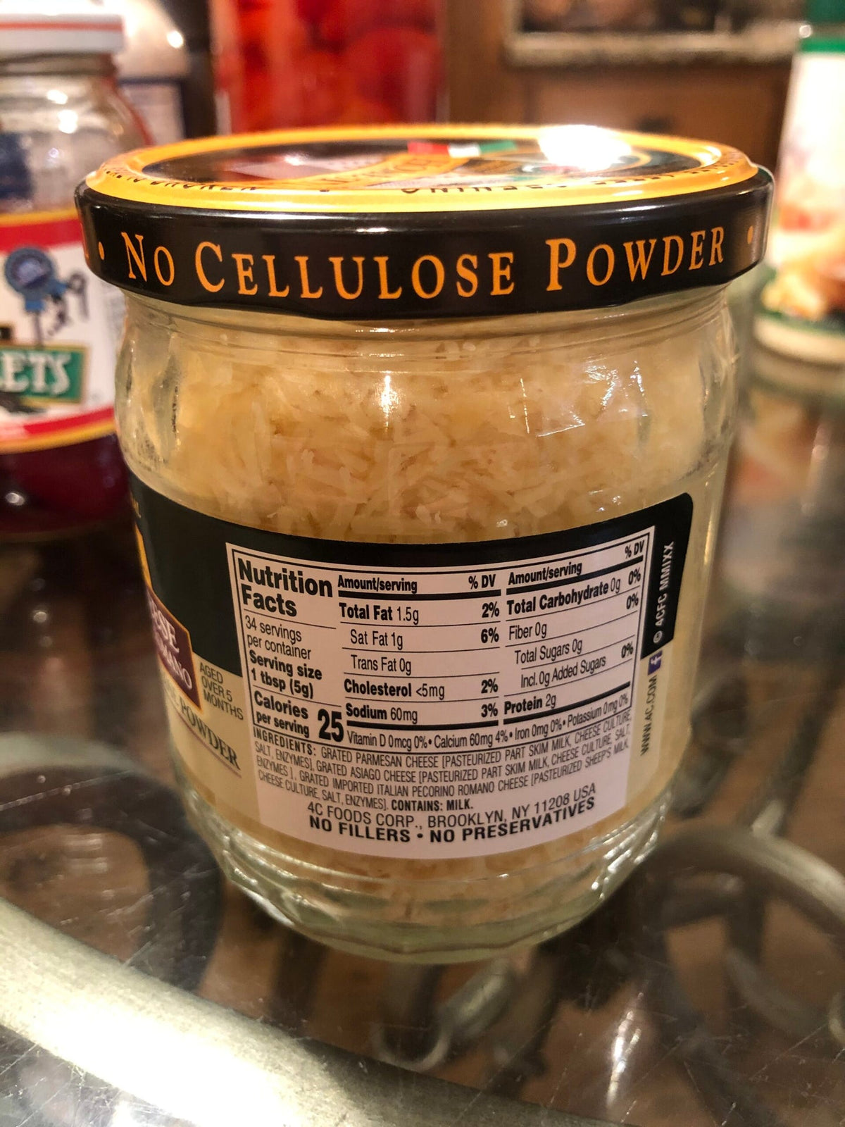 4C HomeStyle Three Cheese Grated Parmesan Asiago Romano 6 oz Jar