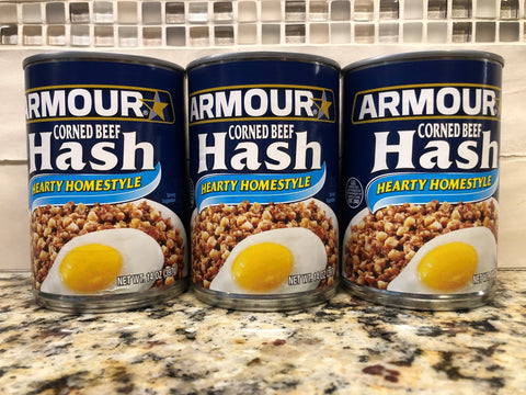 3 Cans of Armour Hearty Homestyle Corned Beef Hash Sandwich Meat, 14 oz