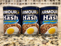3 Cans of Armour Hearty Homestyle Corned Beef Hash Sandwich Meat, 14 oz