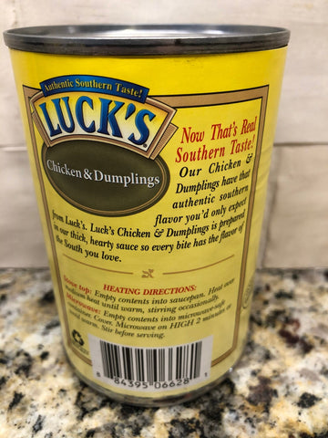 6 CANS Luck's Chicken and Dumplings 15 oz Can Pastry Biscuit heat & eat