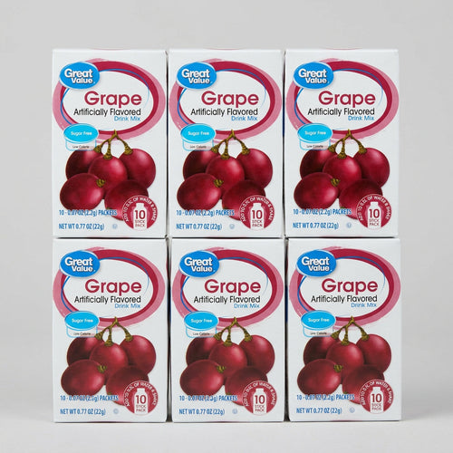 6 Boxes of Great Value Grape Drink Mix ., 77 oz