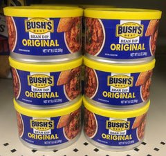 6 CANS Bush's Original Bean Dip 9.5 oz Can Nacho Salsa Pinto