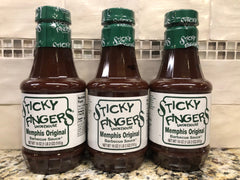 3 BOTTLES Sticky Fingers Memphis Original Barbecue Sauce 18 oz BBQ