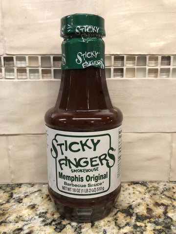 3 BOTTLES Sticky Fingers Memphis Original Barbecue Sauce 18 oz BBQ