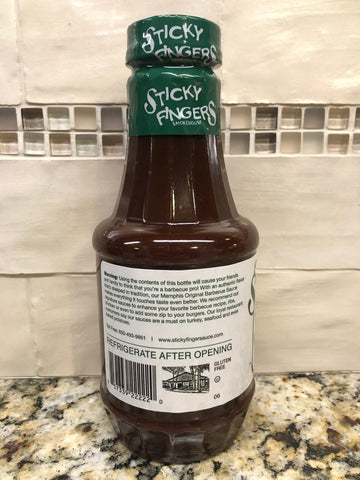 3 BOTTLES Sticky Fingers Memphis Original Barbecue Sauce 18 oz BBQ