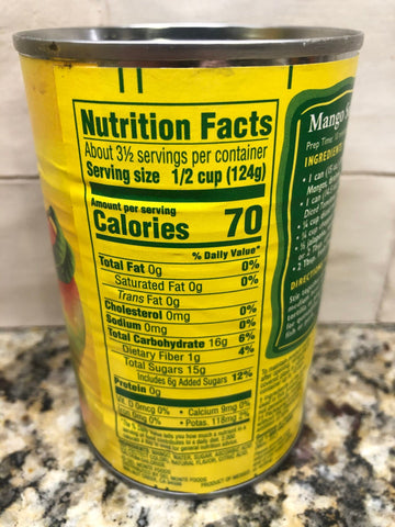 4 Cans of Del Monte Diced Mangos in Light Syrup, 15 oz
