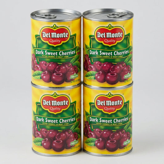 4 Cans of Del Monte Dark Sweet Pitted Cherries in Syrup, 15 oz