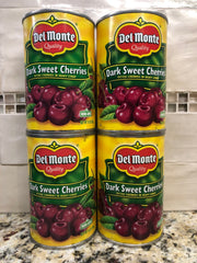 4 CANS Del Monte Dark Sweet Pitted Cherries in Syrup 15 oz can