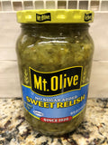 2 JARS Mount Olive Pickle Sweet Relish 16 oz Mt No Sugar Added Splenda