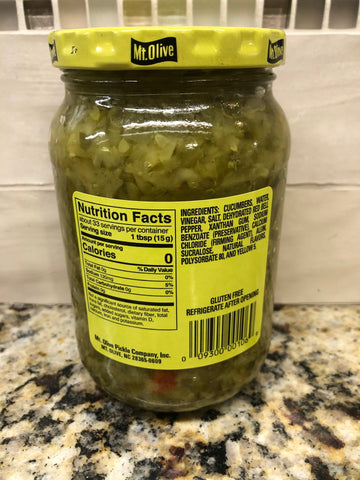 2 JARS Mount Olive Pickle Sweet Relish 16 oz Mt No Sugar Added Splenda