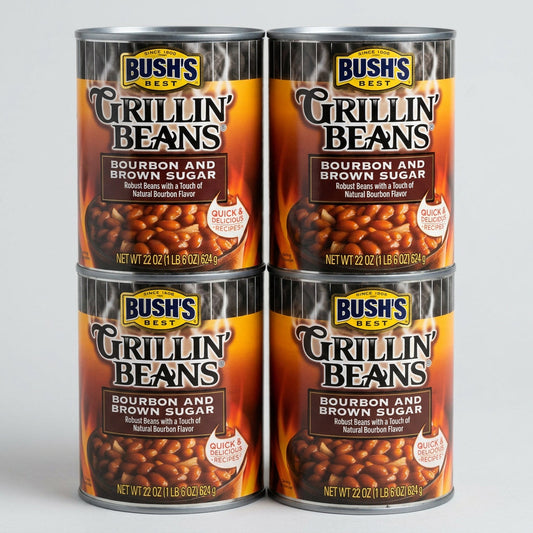 4 Cans of Bush's Grillin' Baked Beans Bourbon & Brown Sugar, 21.5 oz