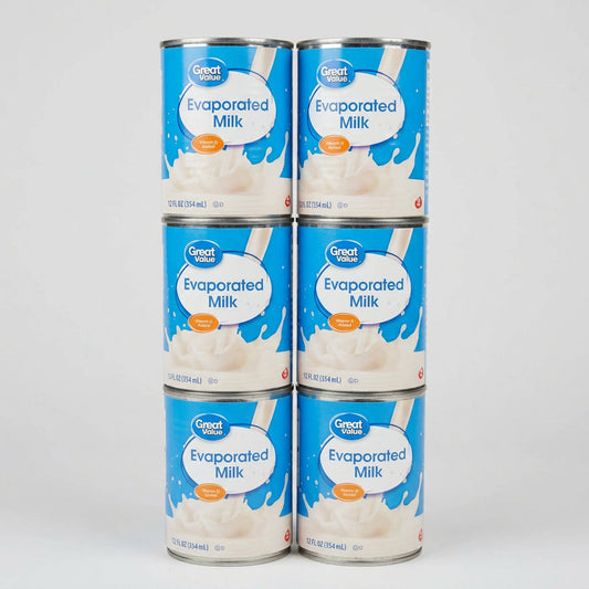 6 Cans Great Value Evaporated Milk 12 oz Can