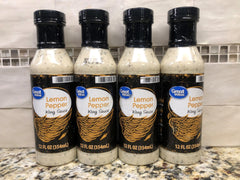 4 BOTTLES Great Value Lemon Pepper Wing Sauce 12 oz Chicken Dip Fish