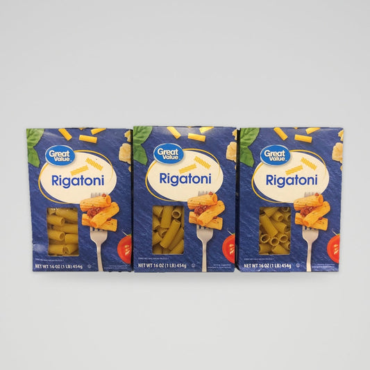 3 Boxes of Great Value Rigatoni Pasta, 16 oz