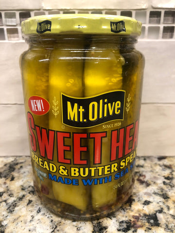 3 Jars of Mount Olive Sweet Heat Bread & Butter Pickle Spears, 16 oz