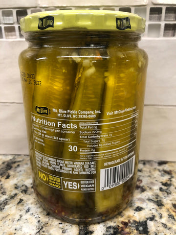 3 Jars of Mount Olive Sweet Heat Bread & Butter Pickle Spears, 16 oz